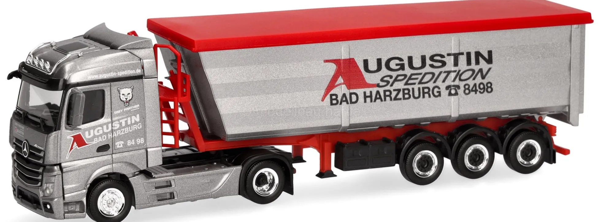 herpa 319614 MB Actros SS Stahlmulden-Sattelzug - Augustin Spedition | LKW-Modell 1:87