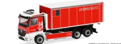 herpa 099776 MB Arocs M Wechsellader-LKW FW Düsseldorf/Atemschutz | Blaulichtmodell 1:87