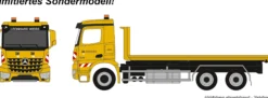 herpa 962407 MB Arocs M Wechsellader mit Abrollflat - Leonhard Weiss | LKW-Modell 1:87