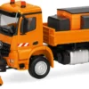 herpa 321853 MB Arocs S 18 Dreiseitenkipper-LKW Streuaufbau kommunalorange | LKW-Modell 1:87