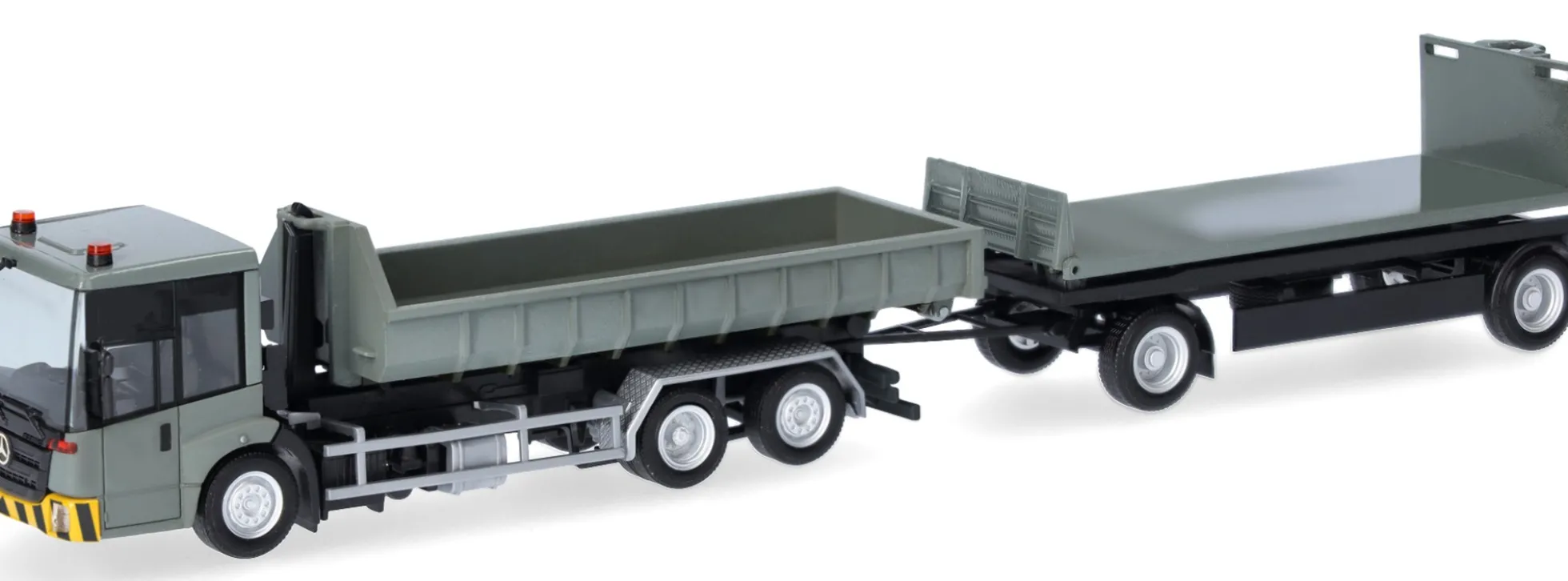 herpa 321549 MB Econic Wechsellader-Hängerzug grau/gelb | LKW-Modell 1:87