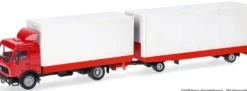 herpa 321747 MB NG Volumen-Hängerzug rot/weiß | LKW-Modell 1:87