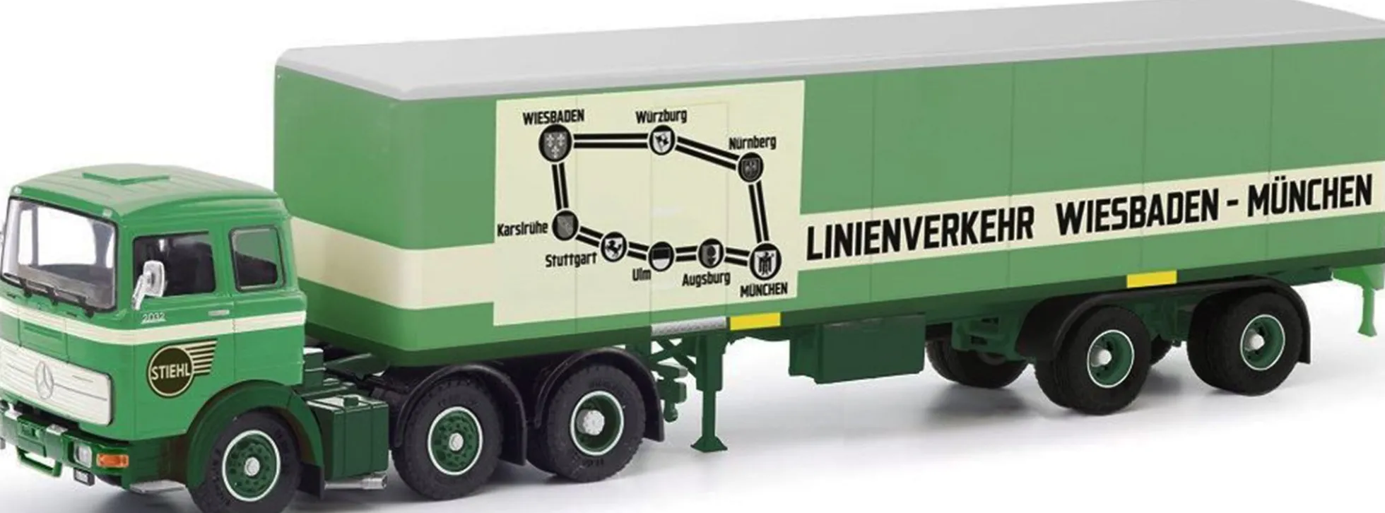 herpa 87MBS026468 Mercedes-Benz LPS2032 Koffersattelzug Stiehl LKW-Modell 1:87