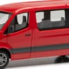 herpa 096478 MB Sprinter 2018 Bus Flachdach - rot | Modellauto 1:87