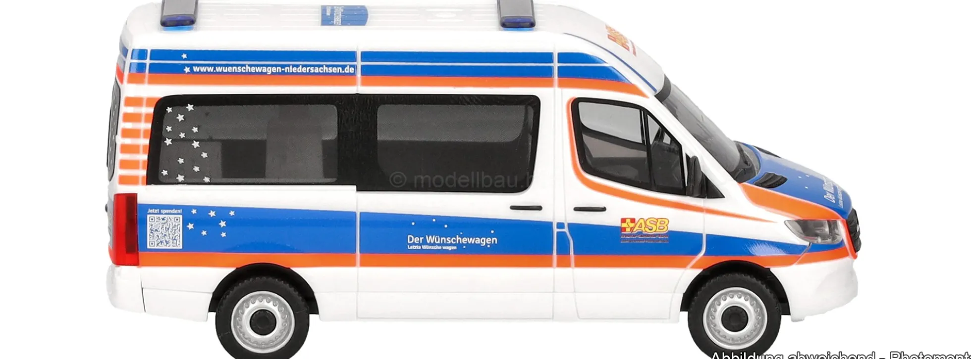 herpa 962391 MB Sprinter 18 Bus HD ASB Wünschewagen | Interschutz 2026 | Blaulichtmodell 1:87