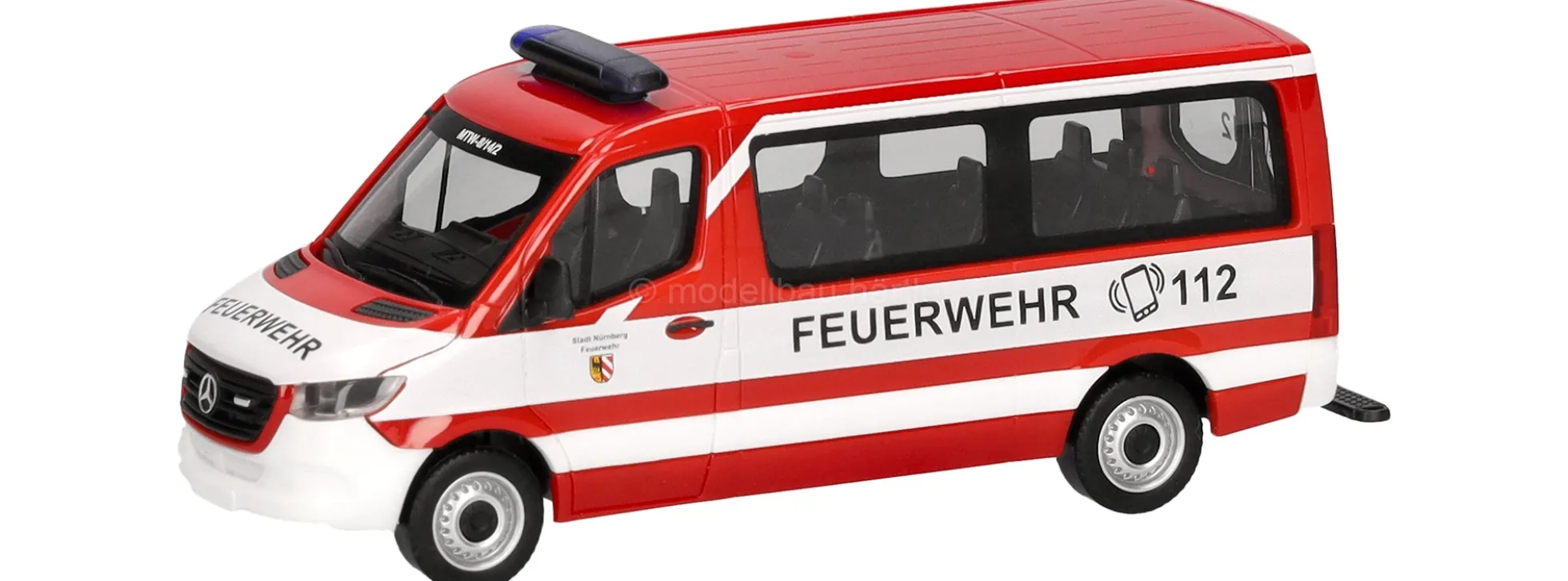 herpa 098885 MB Sprinter 18 FD Bus Feuerwehr Nürnberg | Blaulichtmodell 1:87