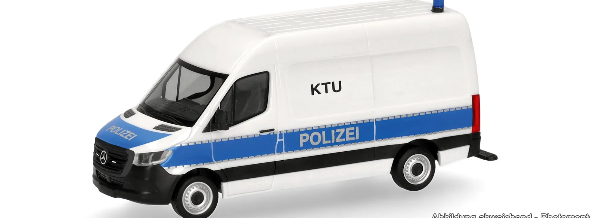 herpa 099622 MB Sprinter 18 Kasten HD - Polizei NRW/KTU | Blaulichtmodell 1:87