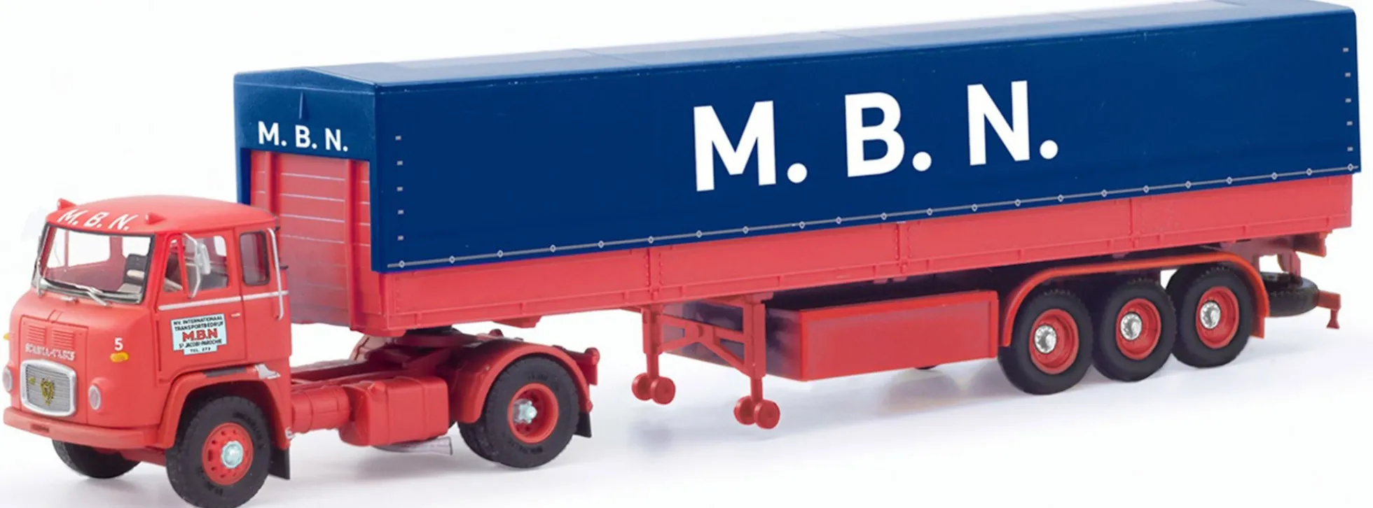 herpa 87MBS026192 Scania Vabis LB76 Pritsche-Planen-Sattelzug M.B.N. LKW-Modell 1:87