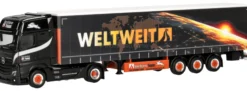 herpa 320023 Mercedes-Benz Actros L 2018 Gardinenplanensattelzug Ferntrans Haas Weltweit Modell 1:87
