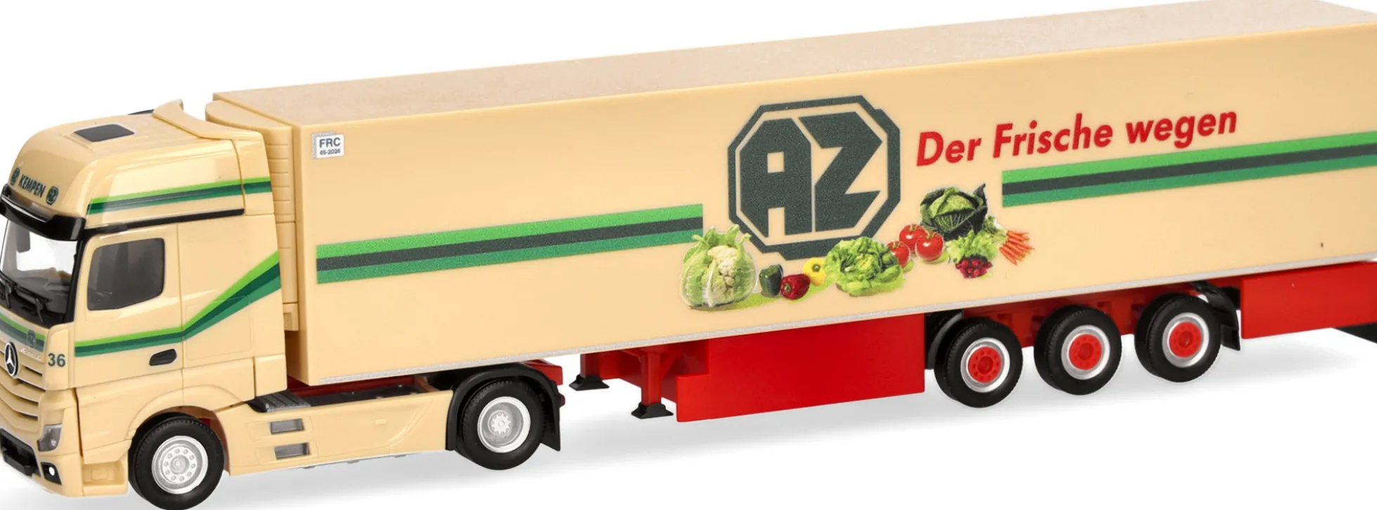 herpa 318938 Mercedes-Benz Actros L 2018 Gigaspace Kühlkoffersattelzug AZ Kempen LKW-Modell 1:87