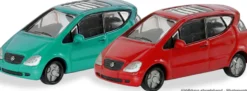 herpa 066907 Mercedes-Benz A-Klasse - rot/oasengrün | 2 Stück | Modellautos 1:160