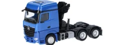 herpa 318747 Mercedes-Benz Arocs 6x4 2018 Solozugmaschine mit Ladekran enzianblau LKW-Modell 1:87