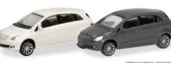 herpa 066914 Mercedes-Benz B-Klasse - calcitweiß/mountaingrey | 2 Stück | Modellautos 1:160