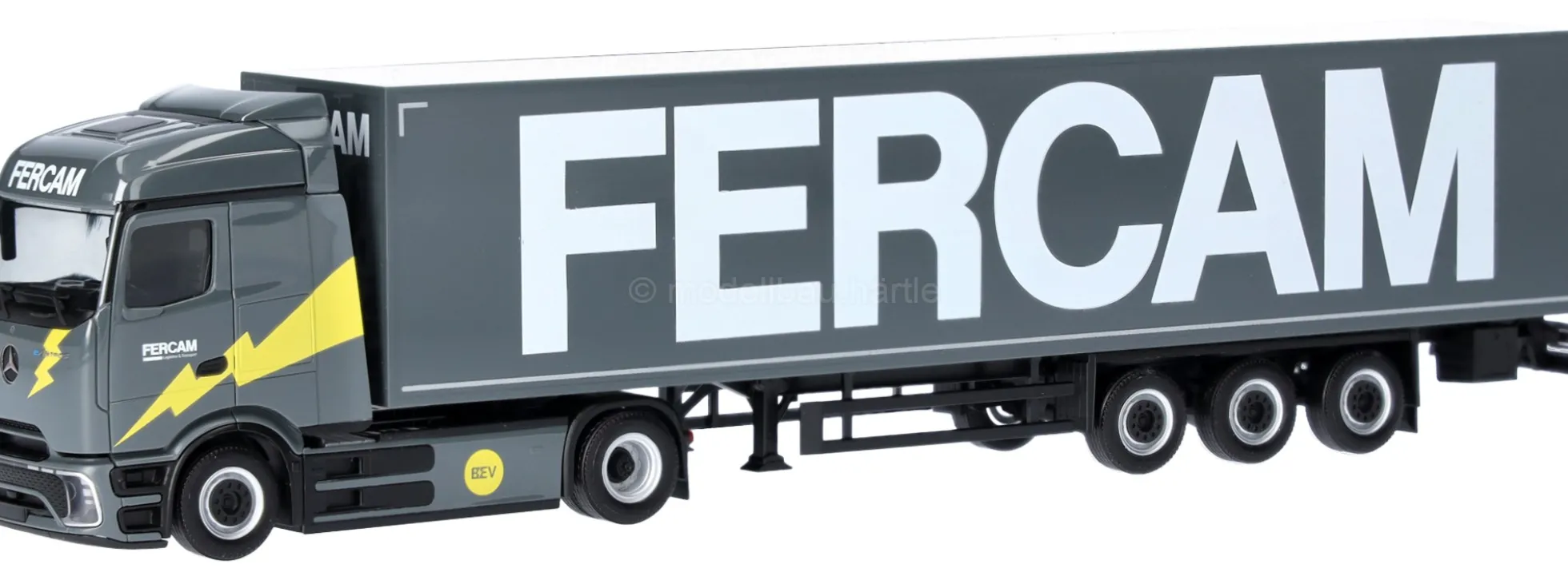 herpa 320184 Mercedes-Benz eActros 600 ProCabin Koffersattelzug FERCAM LKW-Modell 1:87