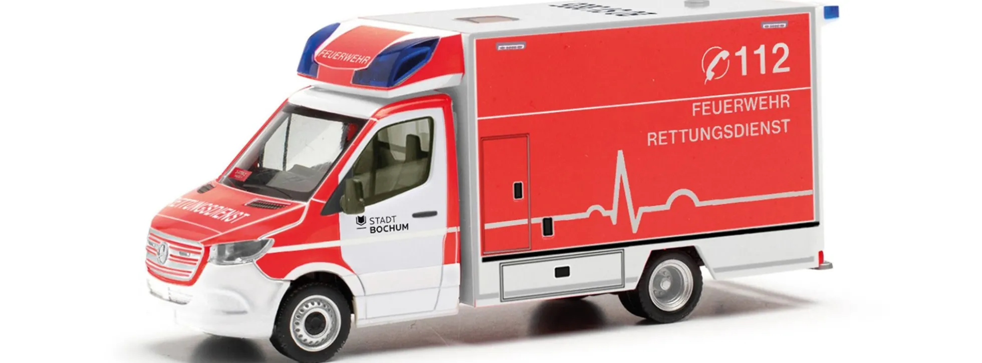 herpa 097116 Mercedes-Benz Sprinter 18 RTW Feuerwehr Bochum | Blaulichtmodell 1:87
