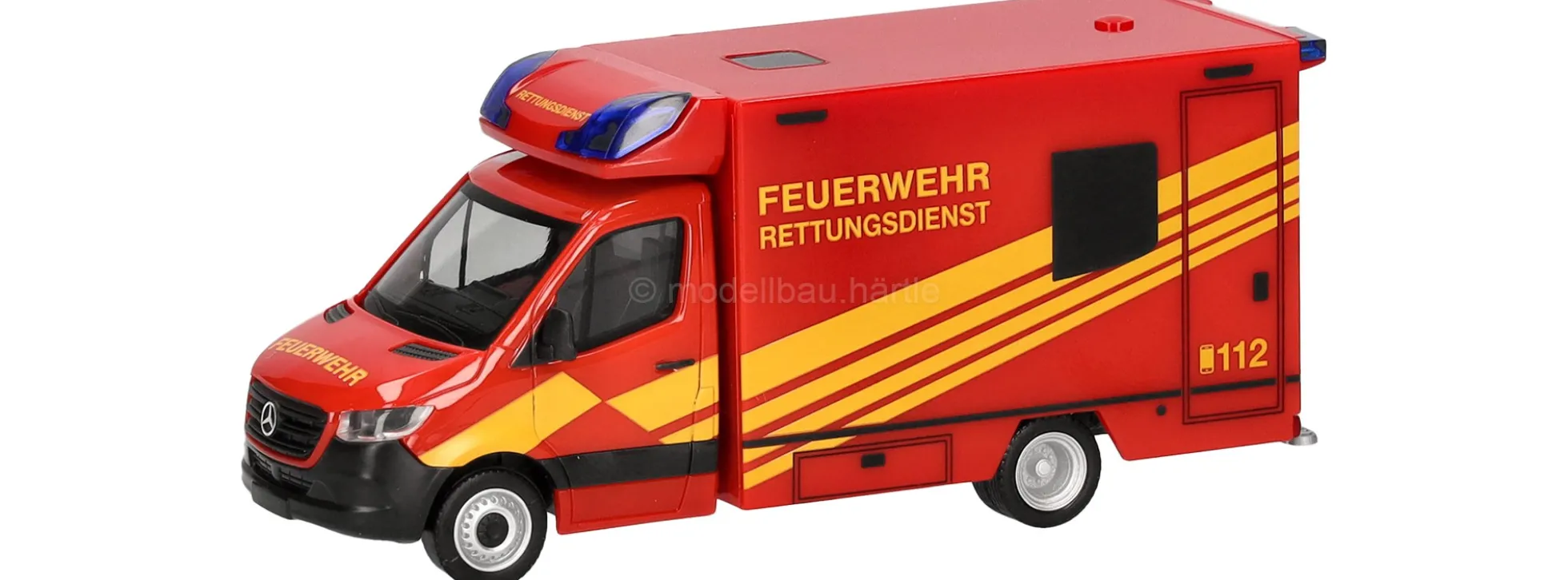 herpa 098755 Mercedes-Benz Sprinter RTW 2018 Fahrtec Feuerwehr Blaulichtmodell 1:87