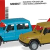 herpa 012645-009 MiniKit MB G-Klasse - blau/gelb | 2 Stück | Modellauto Bausatz 1:87