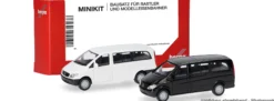 herpa 014236-002 MiniKit MB Vito Bus 2002 - weiß/schwarz | 2 Stück | Modellauto Bausatz 1:87