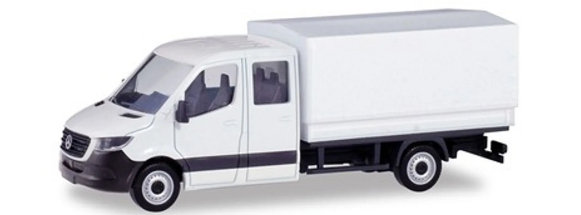 herpa 013499 MiniKit Mercedes-Benz Sprinter 2018 Doka mit Plane weiss Bausatz 1:87