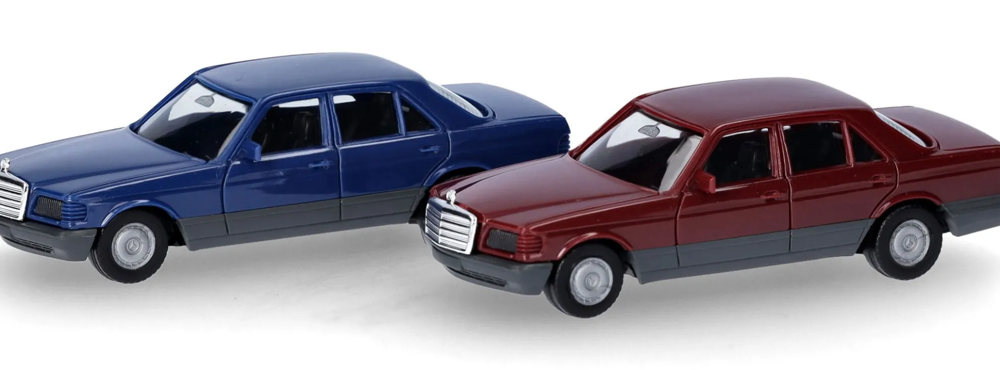 herpa 013727-004 MiniKit Mercedes-Benz S-Klasse W126 saphierblau weinrot Bausatz Automodell 1:87