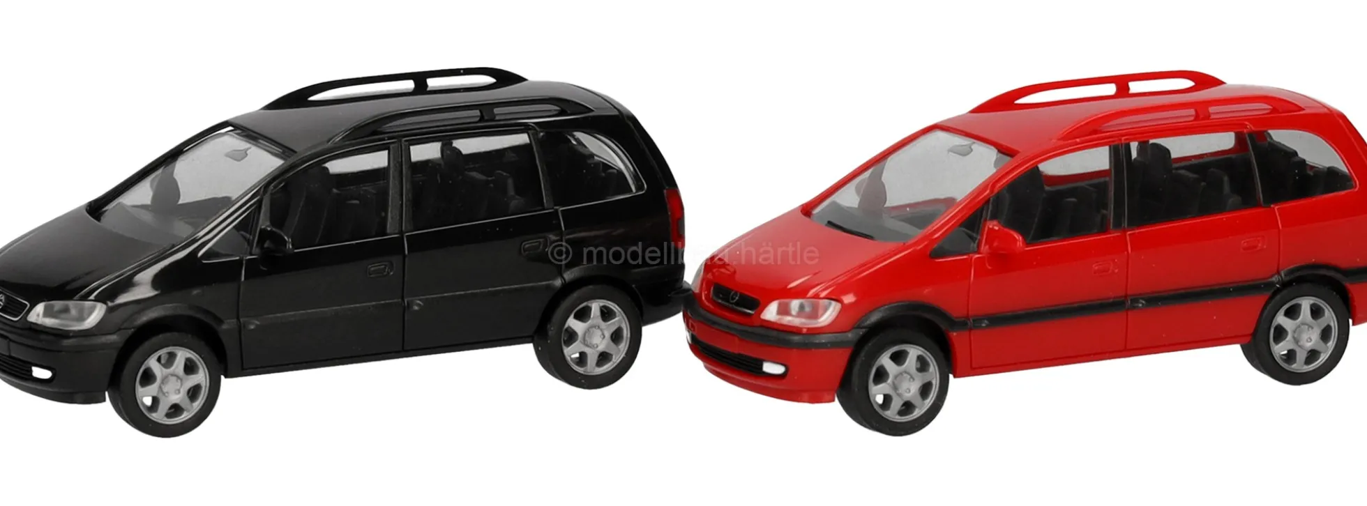 herpa 013932-002 MiniKit Opel Zafira schwarz und rot | 2 Stück | Modellautos Bausatz 1:87