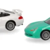 herpa 014083 MiniKit Porsche 911 GT3 996 grandprixweiß hellgrün Bausatz Automodell 1:87