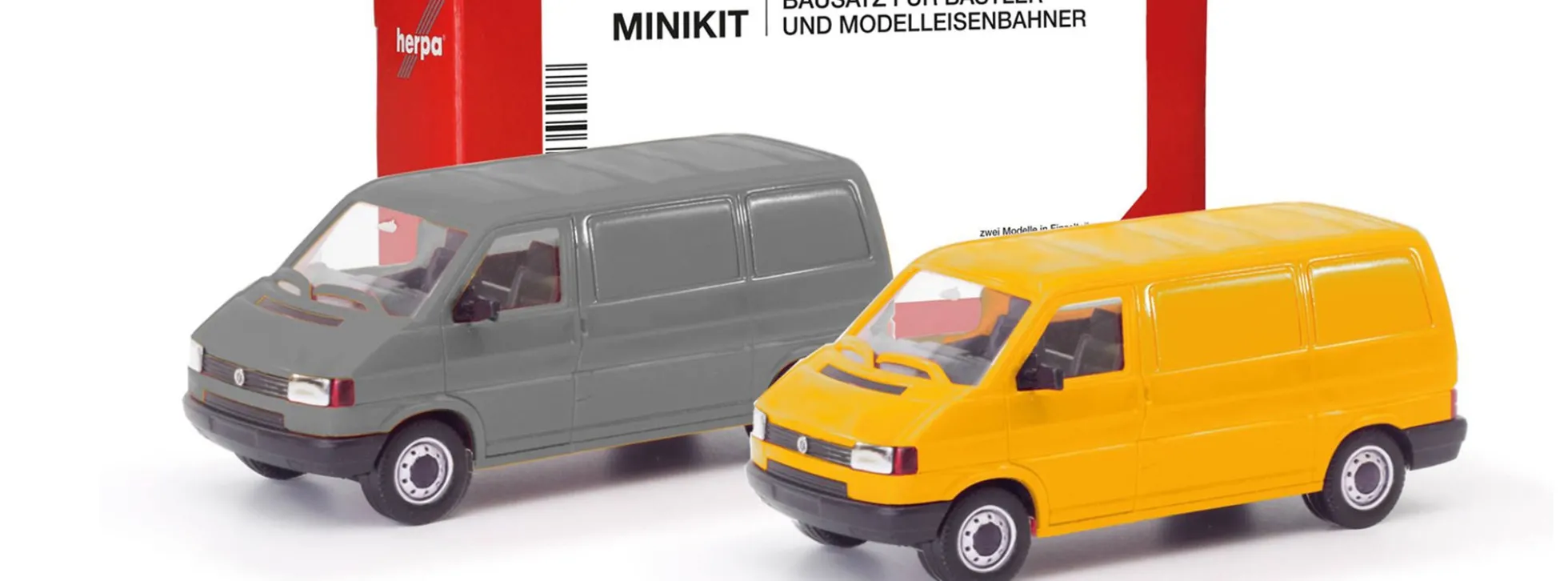 herpa 012386-004 MiniKit 2tlg Set VW T4 Transporter grau und ginstergelb Bausatz 1:87