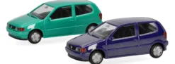 herpa 012140-007 MiniKit VW Polo III 6N | pistazie/blau | 2 Stück | Modellauto Bausatz 1:87
