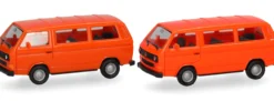 herpa 013093-006 MiniKit VW T3 Bus rot/orange | 2 Stück | Modellauto Bausatz 1:87