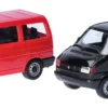 herpa 012805-003 MiniKit VW T4 Bus - rot/schwarz | 2 Stück | Modellauto Bausatz 1:87