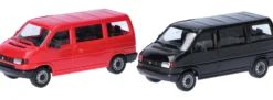 herpa 012805-003 MiniKit VW T4 Bus - rot/schwarz | 2 Stück | Modellauto Bausatz 1:87