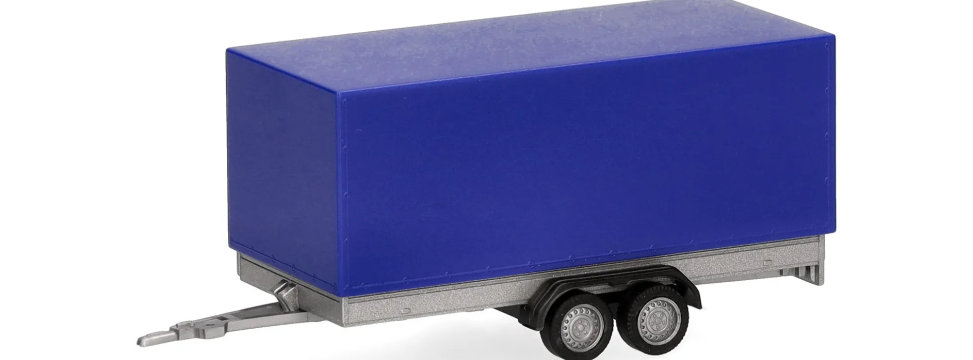 herpa 052627-004 PKW-Planenanhänger 2-achs ultramarinblau | Anhänger-Modell 1:87