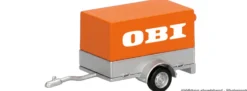 herpa 054546 PKW Planen-Anhänger OBI | Anhänger-Modell 1:87