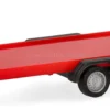 herpa 052450-004 PKW-Transportanhänger 2-achs rot | Anhänger-Modell 1:87