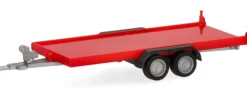 herpa 052450-004 PKW-Transportanhänger 2-achs rot | Anhänger-Modell 1:87