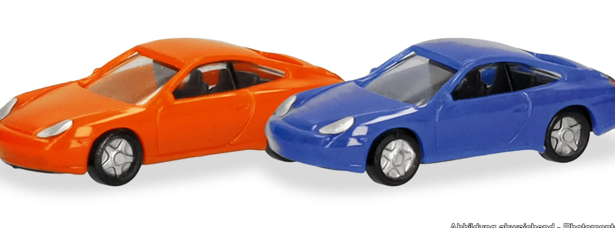 herpa 066945 Porsche 911 - gulforange/maritimblau | 2 Stück | Modellautos 1:160