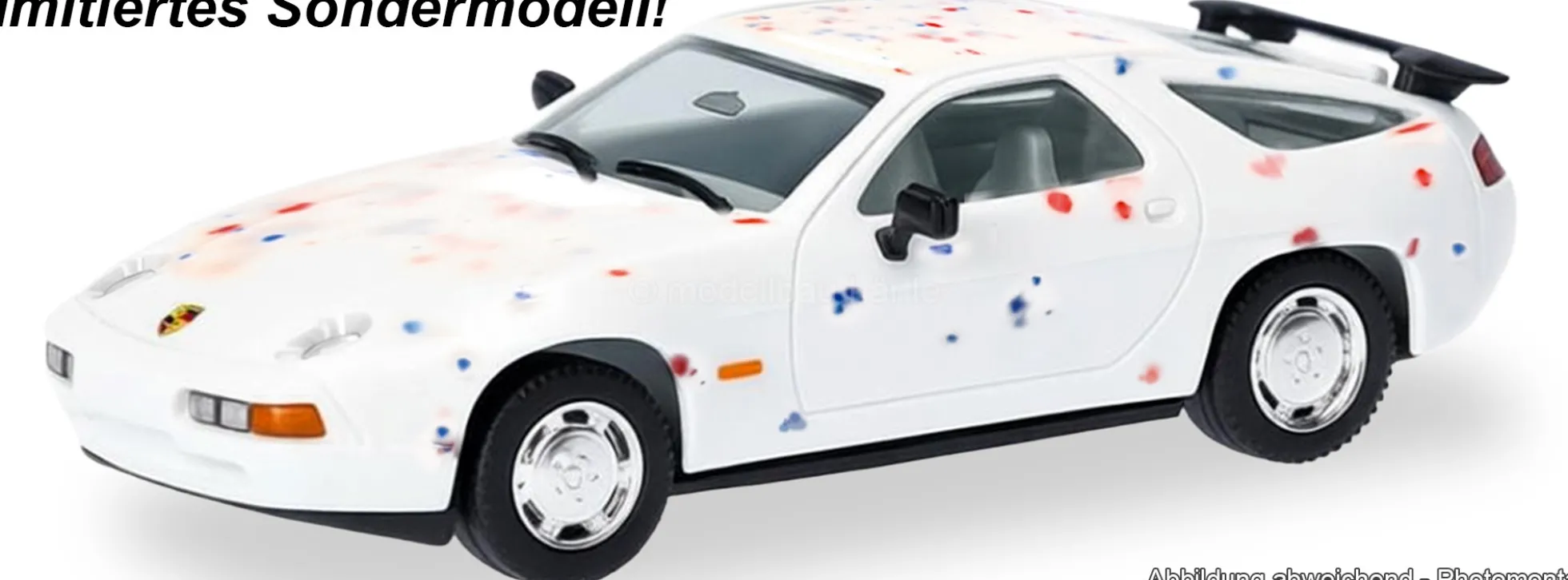 herpa 962278 Porsche 928 S4 - weiß mit Farbtupfern | Modellauto 1:87