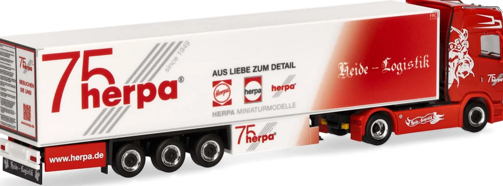 herpa 957007 Scania CS20 HD Kühlkoffersattelzug Heide Logistik 75 Jahre herpa LKW-Modell 1:87