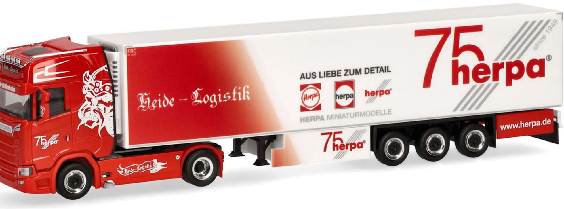 herpa 957007 Scania CS20 HD Kühlkoffersattelzug Heide Logistik 75 Jahre herpa LKW-Modell 1:87