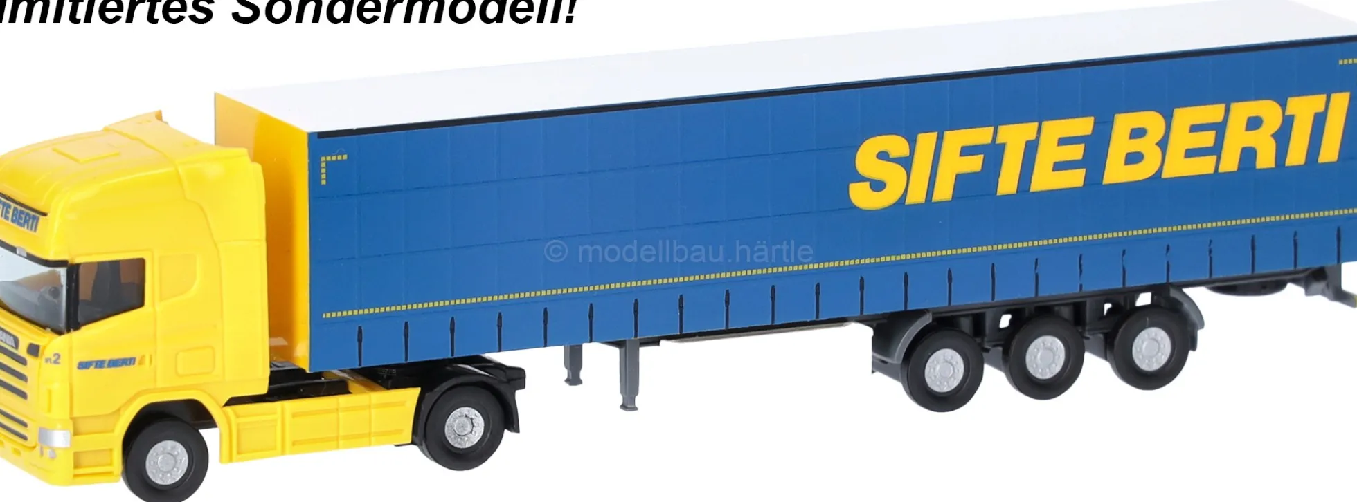 herpa 961721 Scania R 04 Topline Gardinenplanen-Sattelzug Sifte Berti | LKW-Modell 1:160