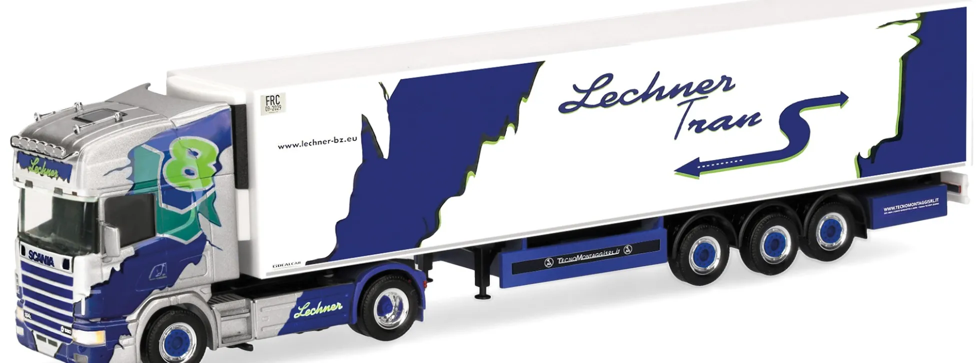 herpa 321297 Scania 164 TL Kühlkoffersattelzug Lechner Trans Lasa LKW-Modell 1:87