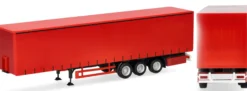 herpa 077132 Schmitz Gardinenplanenauflieger mit innenliegender Verriegelung rot LKW-Zubehör 1:87