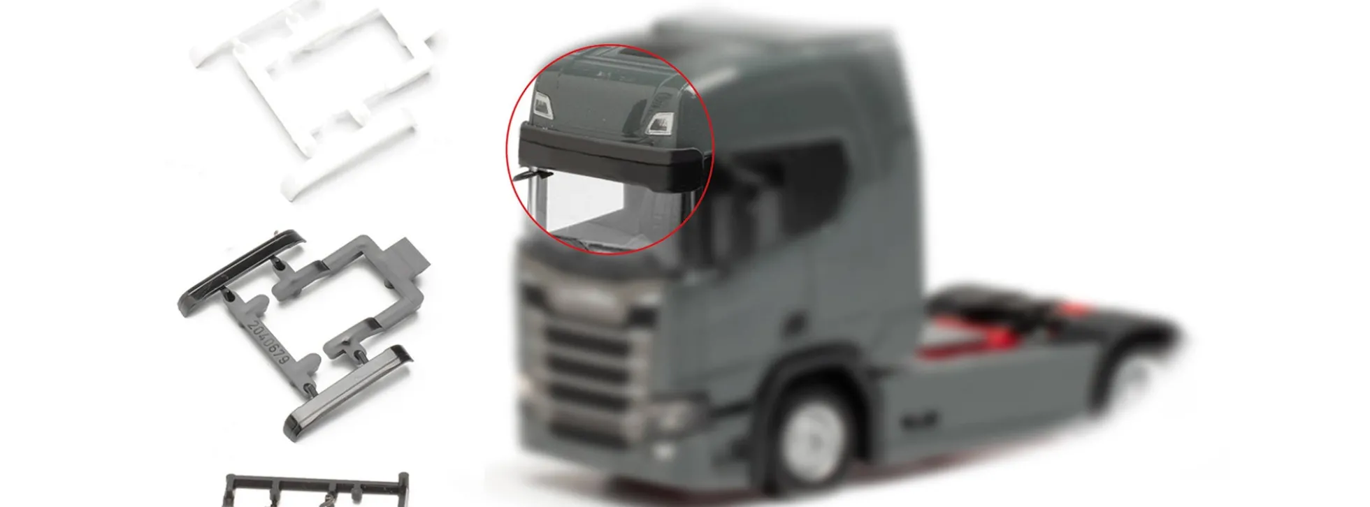 herpa 054485 Sonnenblende gross Scania CR und CS schwarz und weiss LKW-Zubehör 1:87