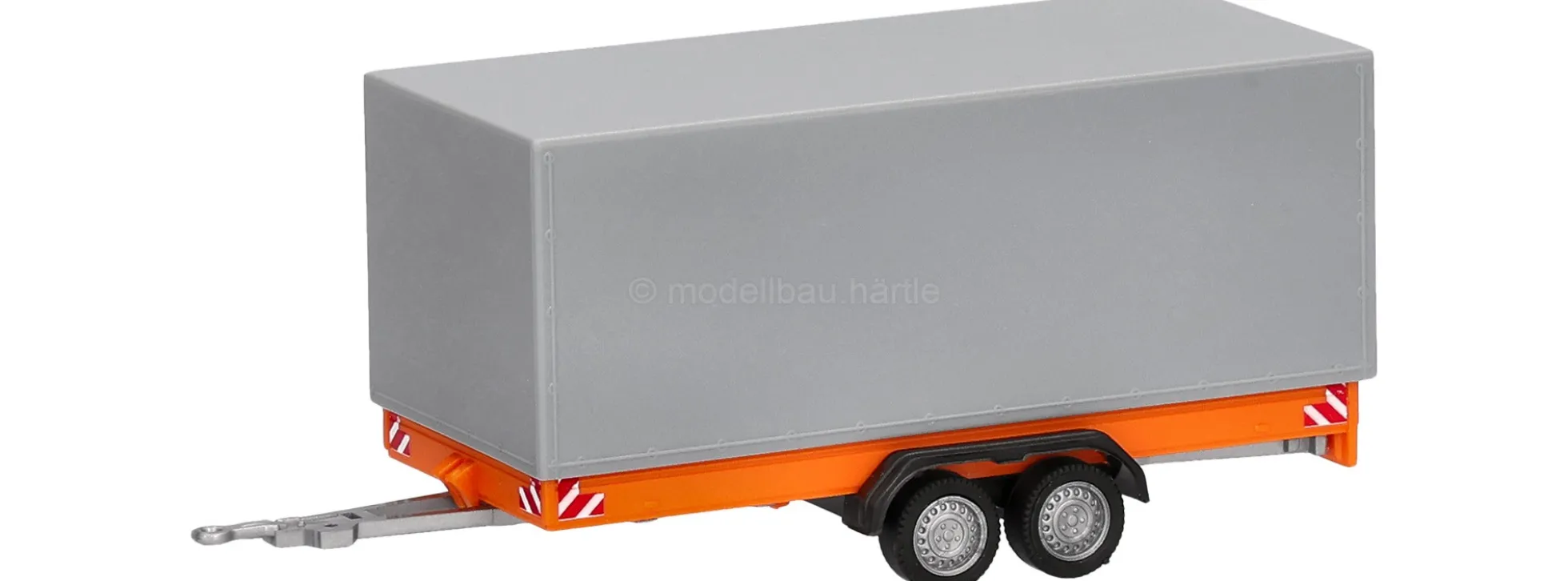 herpa 055468 Tandem-Planenanhänger für LKW orange/grau | Anhänger-Modell 1:87