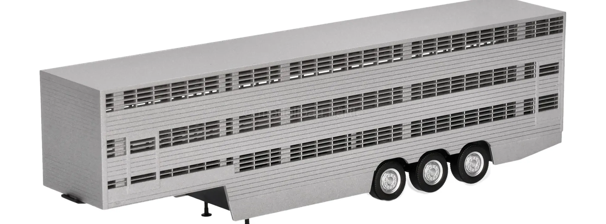 herpa 076333-003 Viehtransporterauflieger 3-achs silber | LKW-Auflieger-Modell 1:87