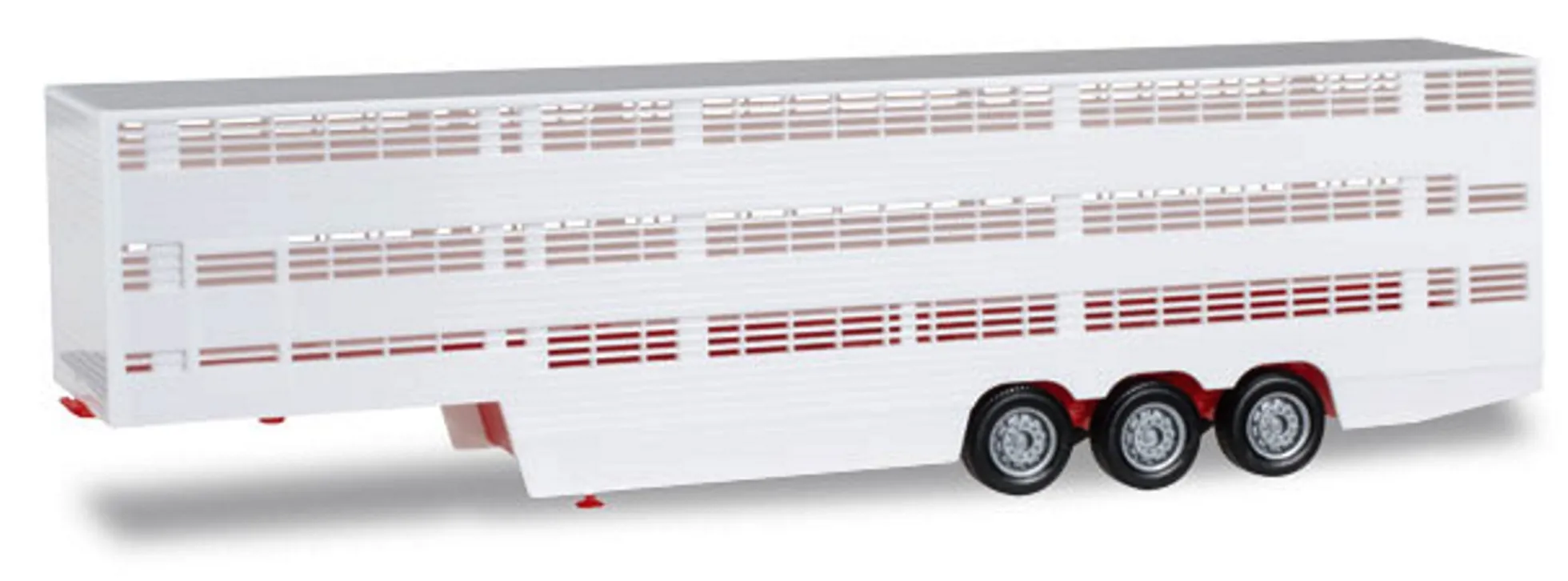 herpa 076333-002 Viehtransporter-Auflieger weiss 1:87