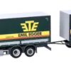 herpa 320504 Volvo FH 2020 Flachdach Planenhängerzug mit Kran Emil Egger LKW-Modell 1:87