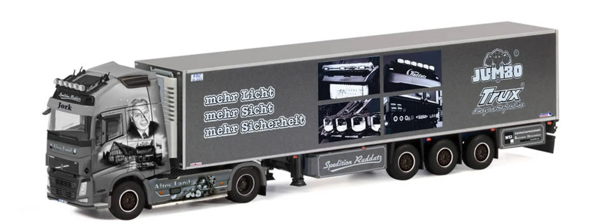 herpa 071598 Volvo FH GL XL Kühlkoffersattelzug Raddatz Jork LKW-Modell 1:50
