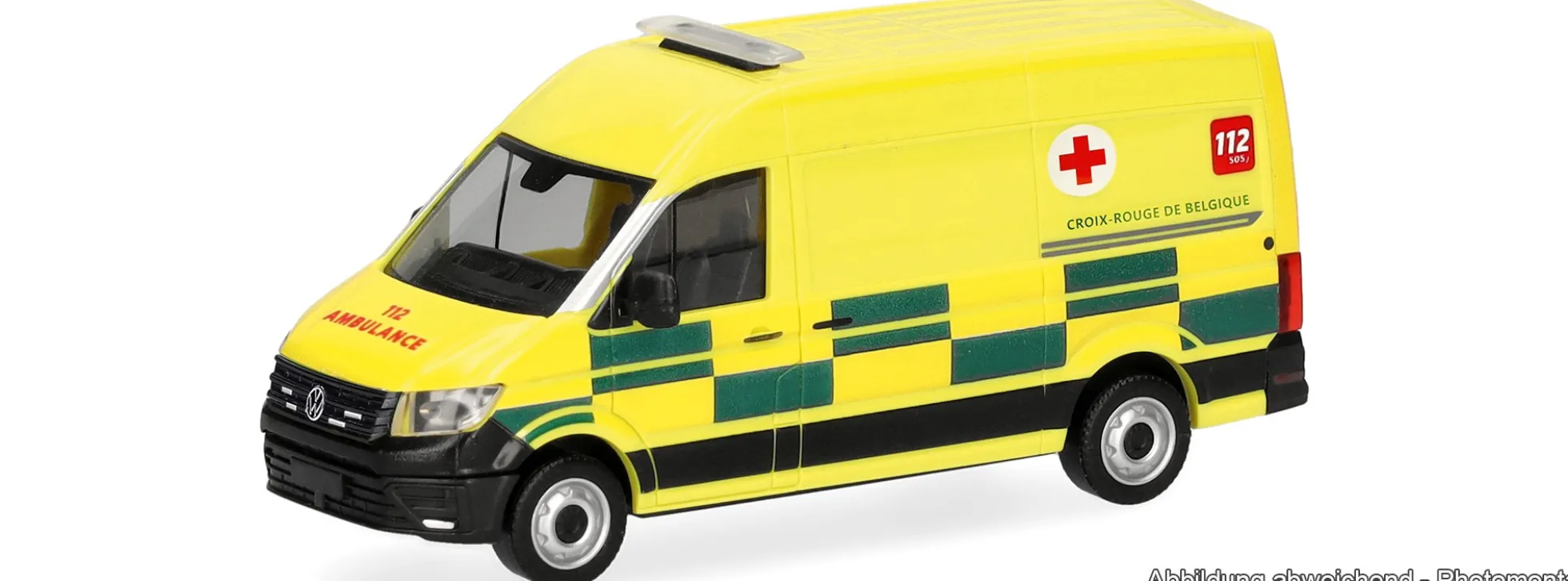 herpa 099646 VW Crafter Kasten HD RTW - Ambulance Croix Rouge| Blaulichtmodell 1:87