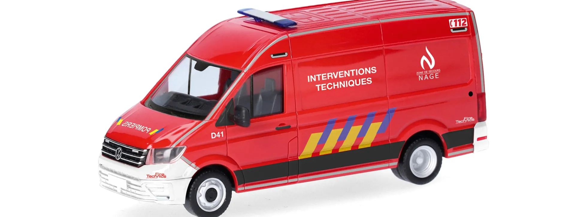 herpa 099387 VW Crafter Kasten Hochdach Feuerwehr Belgien | Blaulichtmodell 1:87